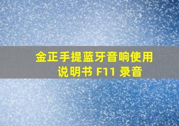 金正手提蓝牙音响使用说明书 F11 录音